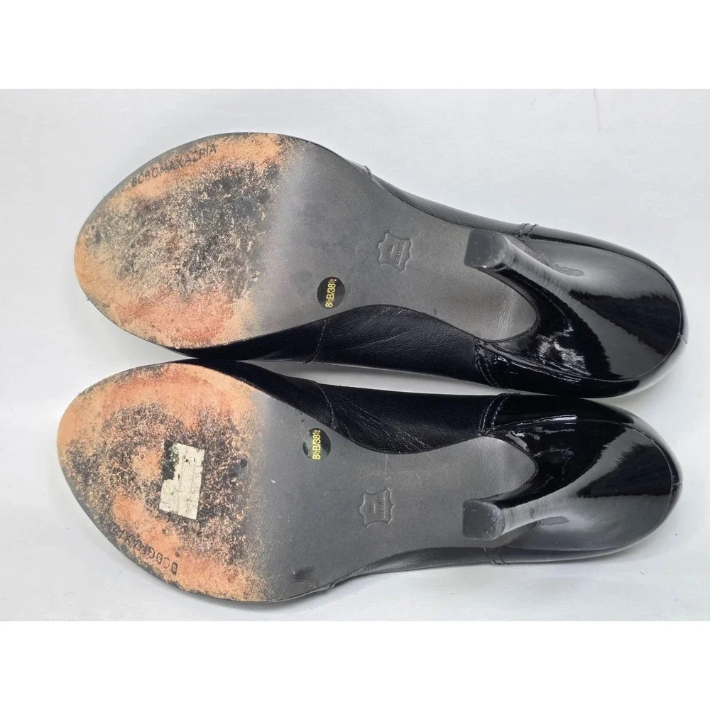 BCBGMAXAZRIA Women's Heels Size‎ 8.5 B EU 38.5 Black Leather Open Toe Shoes